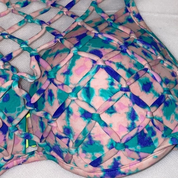 Shade & Shore Pink Mesh Bikini Top 34D - Picture 11 of 15